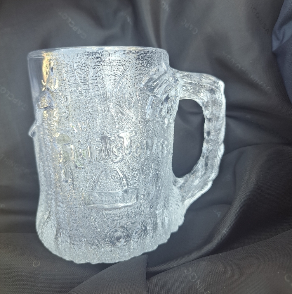 McDonald's The Flintstones Tree  Glass Mug c1993 Collectible Glass.